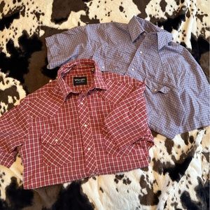Short sleeve wrangler button up bundle